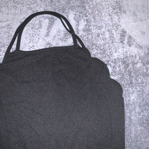 SHEIN scalloped, halter, open back dress